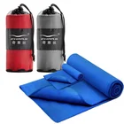 quick dry suede custom logo design sport travel towel microfiber gym towel with mesh bag