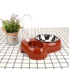 Cat double bowls stainless steel dog bowl automatic Pets Water Dispenser
