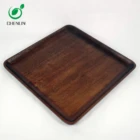 Wholesales Customized Large Wooden Rectangle Tray with Handles Decorative Wood Tea Serving Ottoman Tray