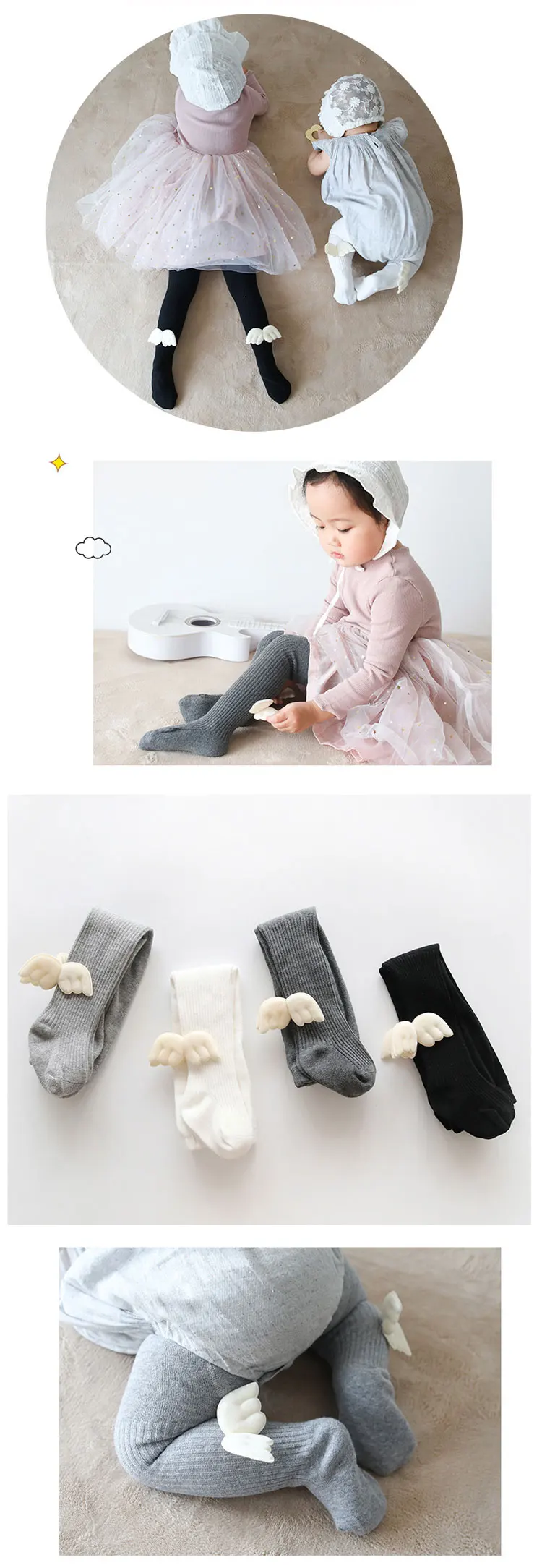 Little Girls Winter Cotton Angle Wings Toddler Kids Pantyhose Custom Baby Dance Stocking Tights For Children