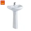 Chinese manufacturers single hole oval bathroom bowl one piece pedestal basin for sale