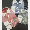 Stock USA Men Oxford Stripes Dress Shirt with Tie/Hankie/Cufflinks