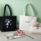 Hot sale custom design portable student simple large capacity korean canvas bag