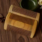 Natural sandalwood wooden beard comb double sided tooth head comb hair lice comb lice pocket