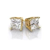 Princess Cut Diamond CZ 14k gold jewelry wholesale screw back earring studs gold wedding earring