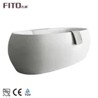 White Or Black Oval Shaped Easy Cleaning Acrylic Adult Bathtub