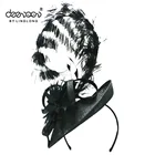 Black Feather Decoration Ostrich Feather Decoration Hats Women Fascinators Ladies Accessories