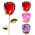 Beautiful red crystal rose flower for wedding gift & souvenir