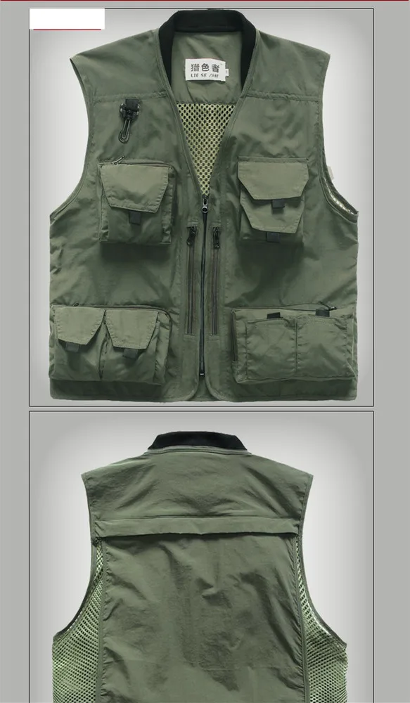 New Summer Men's Double-layer Mesh Casual Breathable Vests Quick-drying Outdoor Sports Clothes Male Casual Waistcoat for Hunting
