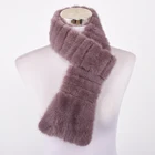 Latest Style One Side Knitted Mink Fur Scarf Lady's Warm Fashionable Long Fur Scarf