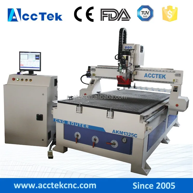 jinan acctek 1325C atc cnc router with servo motor 9.0kw