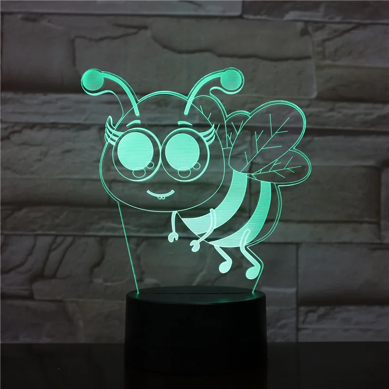 KS 3D-2043 пчела 3d акриловые осветительные лампы 3d светодиодный ночник для детского сна