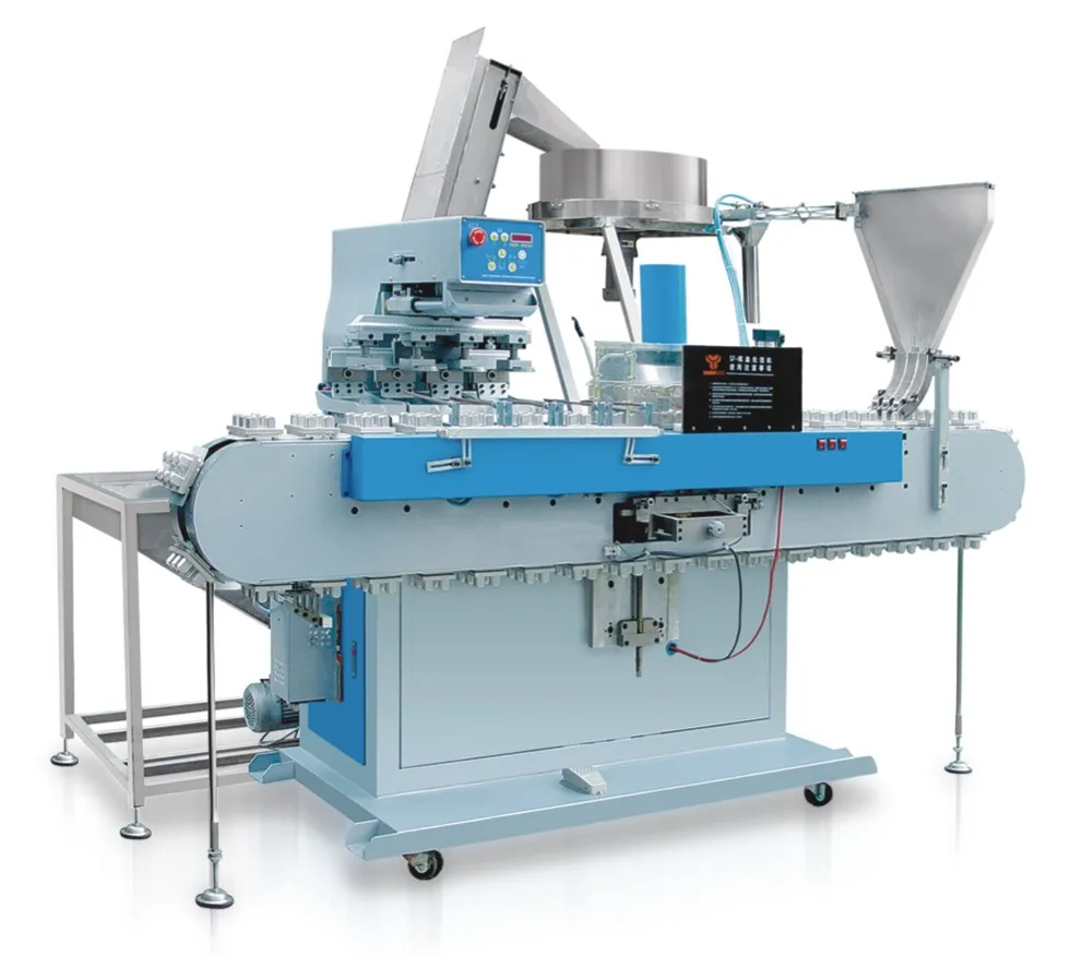 Hot sale plastic cap pad printing machine for printing logo on the surface of caps