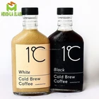 8oz 250ml square cold brew coffee glass bottle with black plastic screw cap