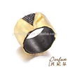 Gold Plated White Topaz 925 Sterling Silver Jewelry Thumb Ring for Men