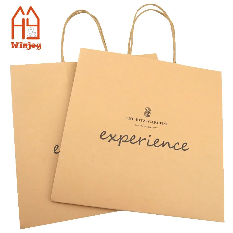 brown kraft paper gift bs bulk with handles /party, wedding