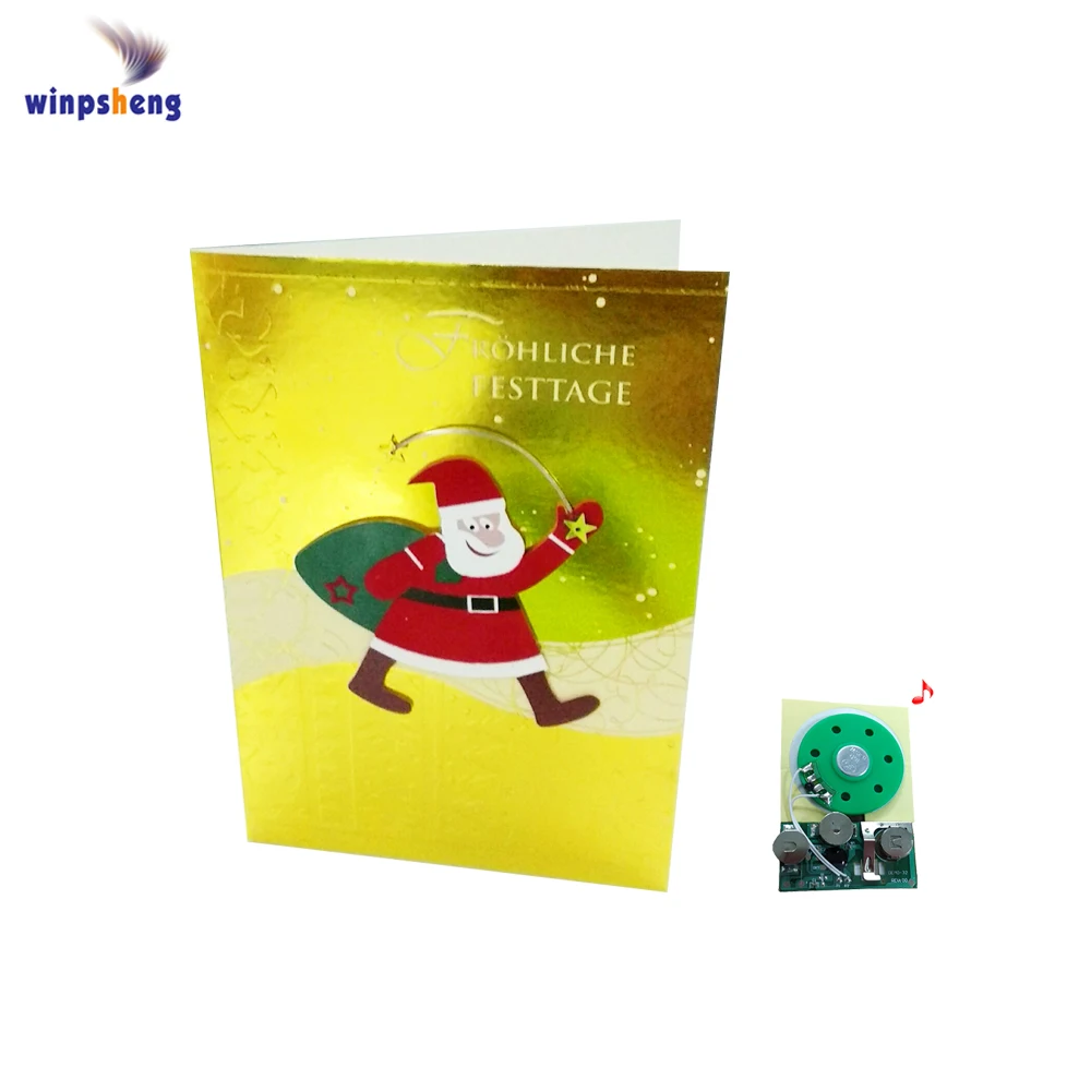 merry christmas gold foil musical christmas greeting card hand