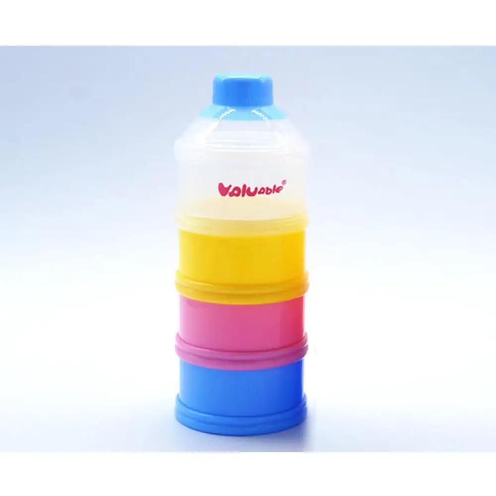 Baby blue useful milk powder box portable baby high-capacity milk powder case with four parts