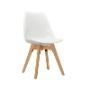 wooden solid legs chair PP chair with upholstered seat dining chair