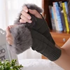 Hot sell New Winter Cute Women's Gloves Warm Triangle Knitted Half Finger Gloves