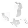 Yiwu Aceon California Florida Texas Michigan Indiana Map Stainless steel US states pendant