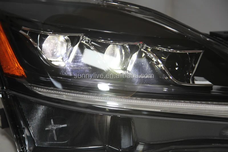 LED Head Lamps with Projector Lens 2006-2012 Year Black Housing FOR Lexus IS250 YZ