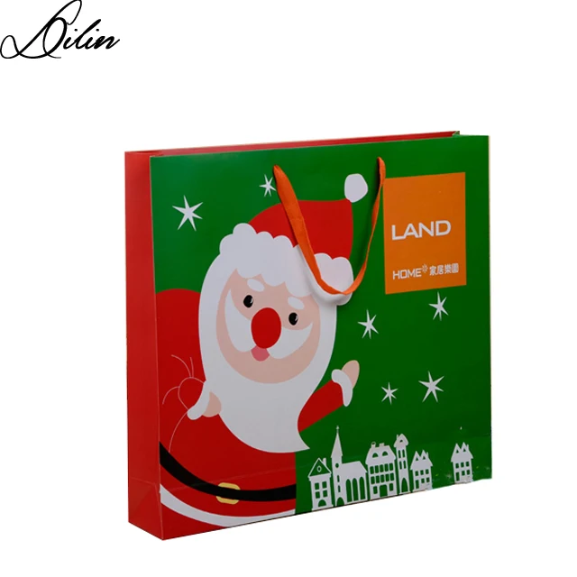 printed gift paper packaging christmas santa custom bag