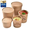 Custom printed disposable hot soup bowls, kraft paper soup cup