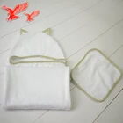 China Factory Thick Organic Cotton Wholesale 100% Cotton Baby Hooded Towel With Baby Face Towels ,Towel Set
