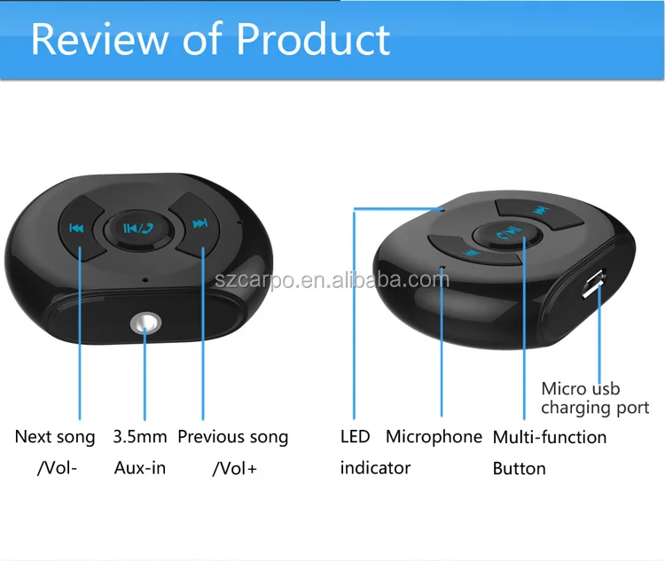 factory hotsale Hands-free rechargeable wireless adapter with microphone for car audio - ANKUX.COM