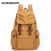 KOOGER Outdoor Canvas Leather Backpack Wholesale canvas backpacks large with high capacity pockets suit for school