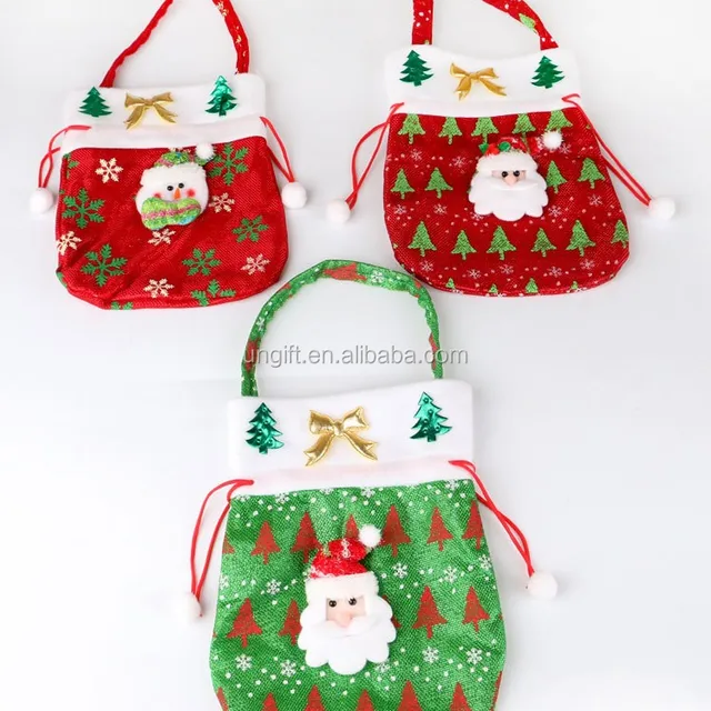 christmas santa claus gift bag candy bag xmas sack stocking