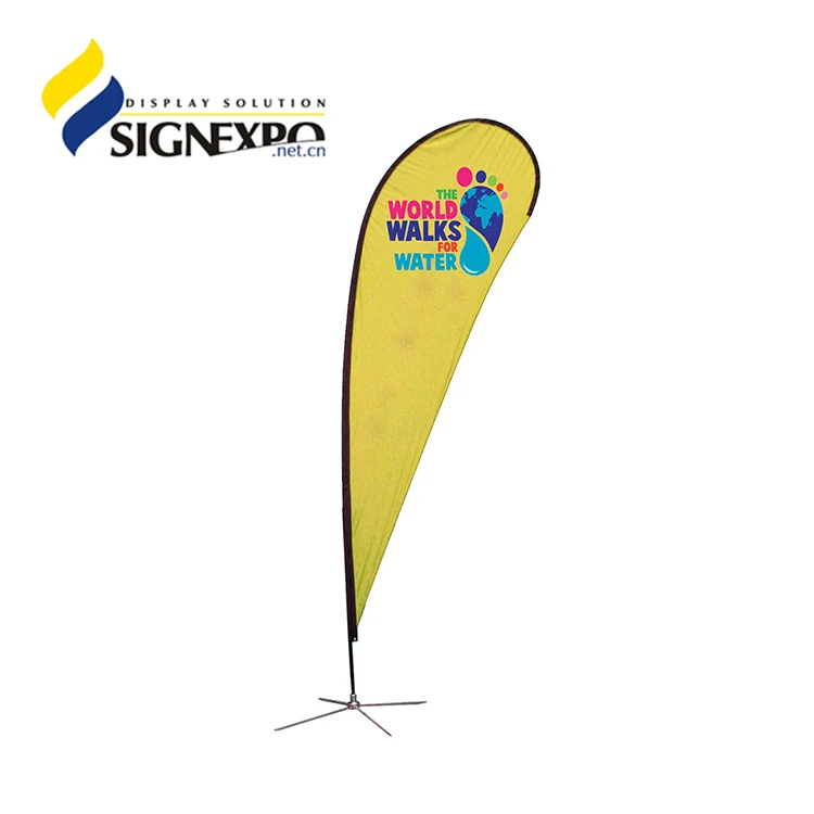 Knitted Polyester Custom Printing Flex Frame Hand Flag Outdoor