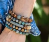 New fashion gemstone luxury CZ diamond ball vintage beads stretch bracelet set