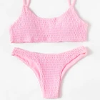 Custom Colors Tankini Bandeau High Waist Textured Fabric Bikini Swimwear