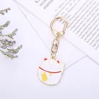 Cute cat design promotional metal keychain for custom