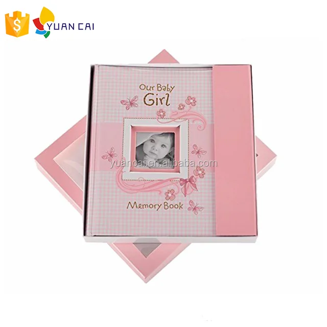 baby girl gift set with baby memory book & monthly stickers