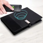 Corporate custom A5 organiser planner wireless charger power bank diary notebook with USB