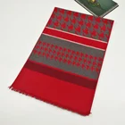 Classic design Double-faced Chinese red colour 100% viscose scarf for men's ladies' manufacture
