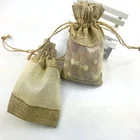 Customized logo PVC window small jute bag for black seeds