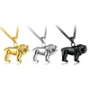 Marlary Hip Hop Stainless Steel Happy Dog Animal Unique Pattern Necklace For Men Jewelry