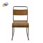 Stacking Wholesale Wood Metal Canteen Chair