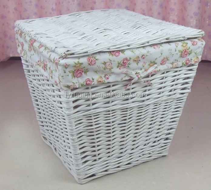 gifts & crafts  wicker basket  wicker basket with lid  white