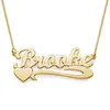 Fashion Jewelry Stainless Steel Heart Gold-Plated Name Necklace Custom Made with Any Name
