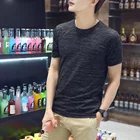 Men Gym Tight Fitted Stretch T shirt Quick Dry TShirt Round Neck High Quality Fitted Tshirts Cheap From China