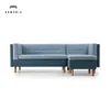 Beautiful Light blue l shaped corner sofa set modern fabric sectional sofa
