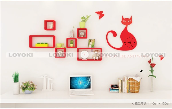 Wall decor display wood cube shelf acrylic tv riser acrylic tv holder