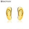 Baoyan cute gold silver plated slippers shape special stud earring set stainless steel jewelry