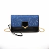 PU leather glitter evening clutch ladies hand bag shining women signature tote bags