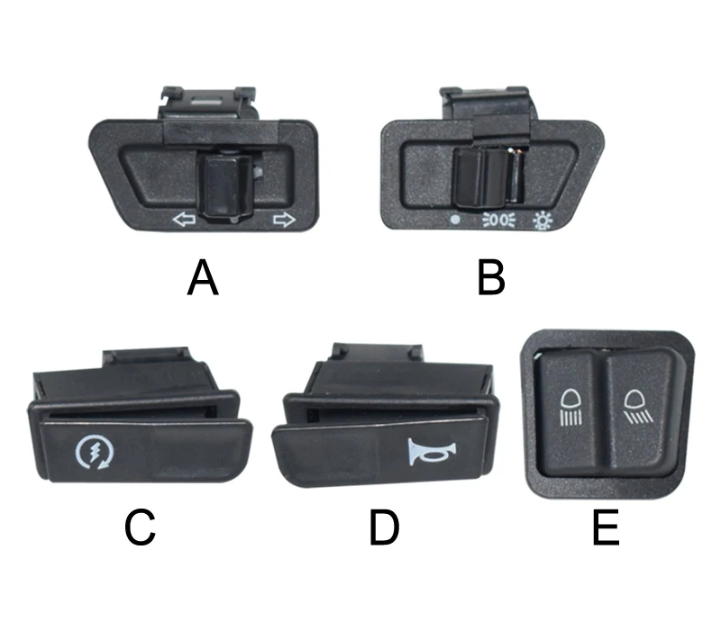 5 x摩托车开关按钮重型雾灯喇叭转向信号灯闪光灯本田的高低光束电动